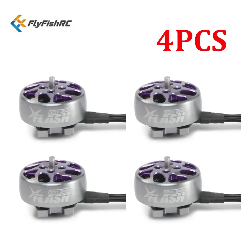 

4 шт. FlyFishRC Flash 1303.5 5500KV 4S бесщеточный двигатель для FPV 2,0-дюймовый Cinewhoop 2,5-дюймовый зубочистка дронов