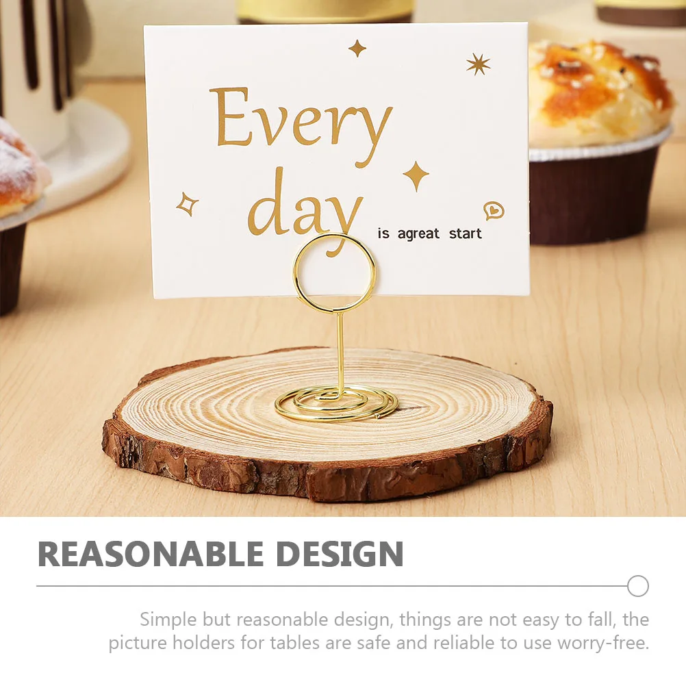 

25pcs Mini Place Card Holders Wedding Table Number Holders Photo Display Clips Gold Spiral Base Memo Clips Picture Stands For