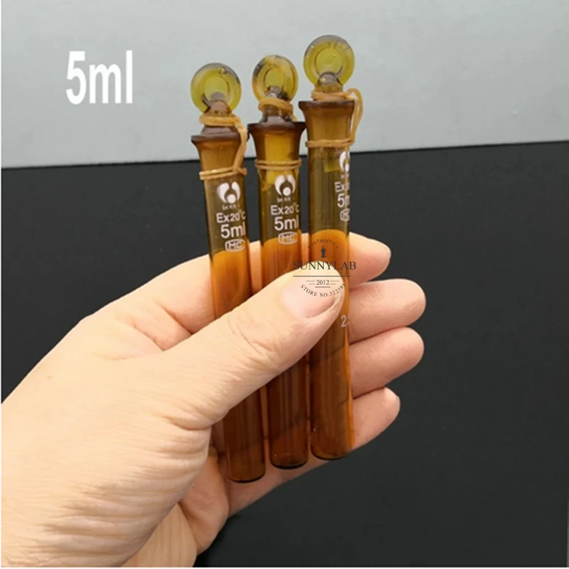 Colorimetric Tube 6Pcs/Lot 5ml 10ml 25ml 50ml Amber Glass Brown Avoid Light Colorimetric Tube For Laboratory Experiment