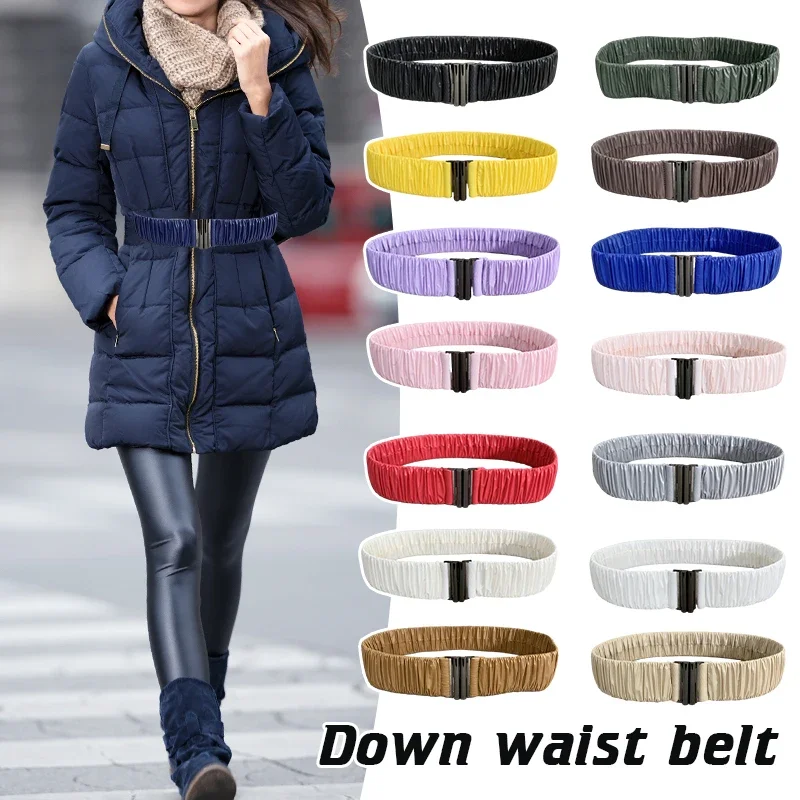 Colorful Women Elastic Band Wide Belts Simple Down Coat Waist Belt Female Buckle Black Strap Dress Decoration Accessories