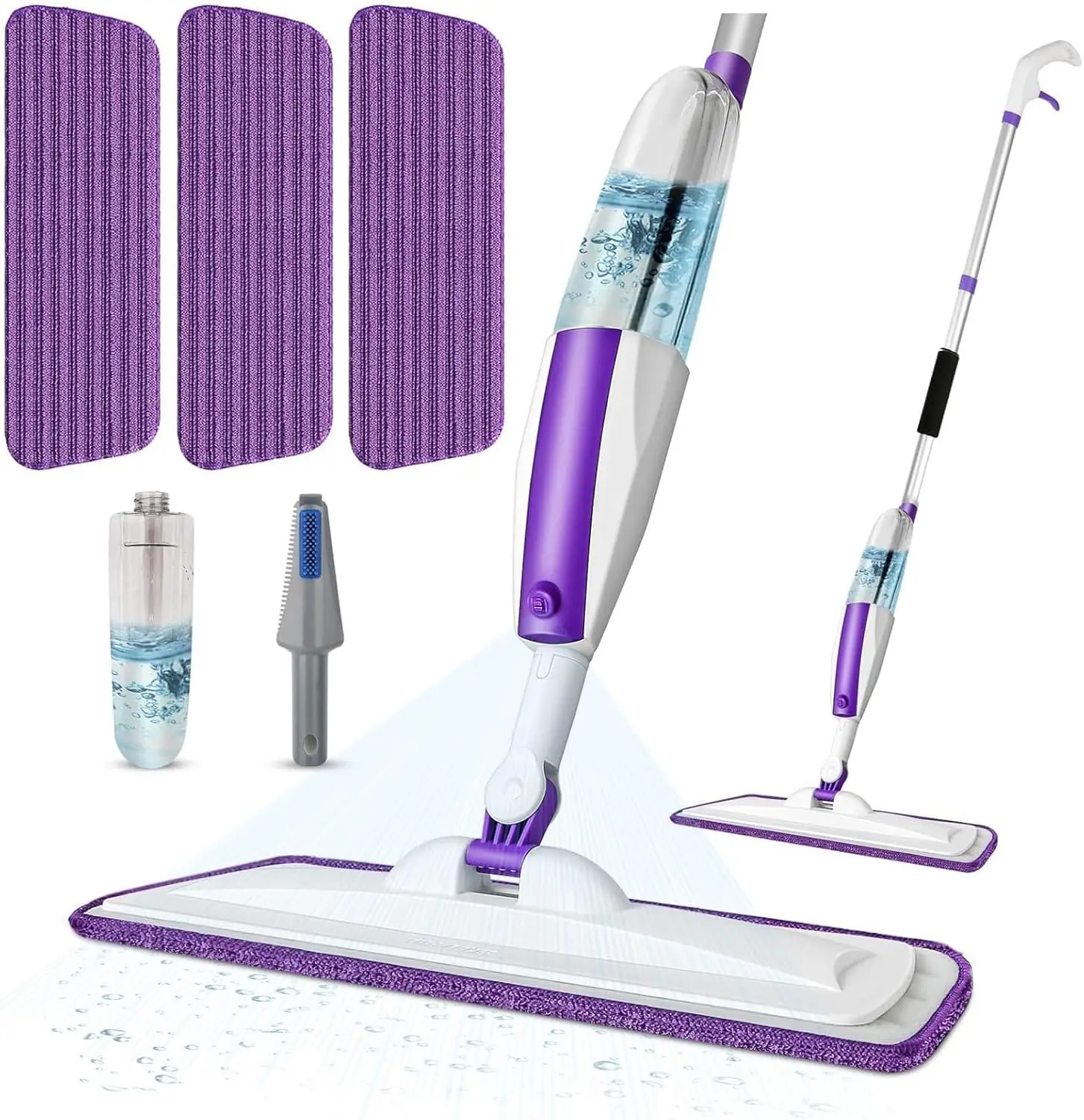 

Refillable Spray Mop with 3 Washable Microfiber Pads for Hardwood Floors, Dry or Wet Use