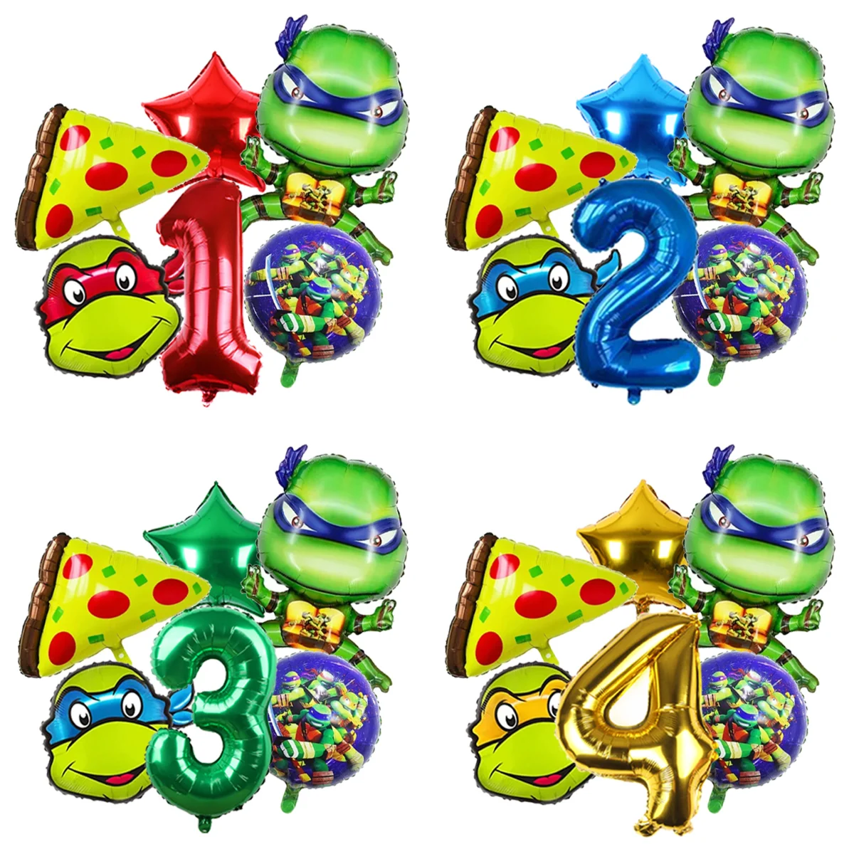 Teenage Mutant Ninja Turtles Party Deko Ballons Set TMNT Folienballons Jungen Geburtstag Babyparty Zubehör
