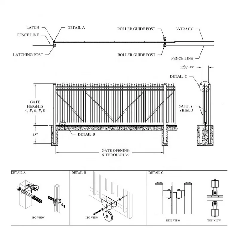 custom.Modern New Automatic Security Wrought Steel Iron Grille Fence Exterior Sliding Door Stockade Barrier New Mode
