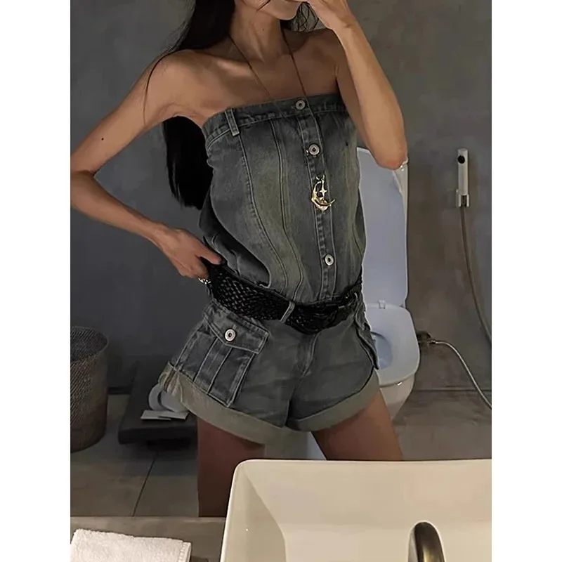 الصيف النساء Y2k الشارع الشهير Gyaru Harajuku موضة الجرونج خمر Coquette منخفضة الارتفاع 2000s شورت جينز الدنيم السراويل الساخنة اليابانية #4