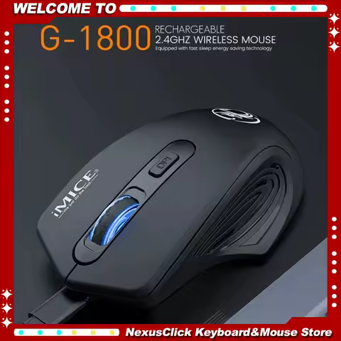 IMICE 2.4G Wireless Gaming Mouse 4Keys Backlit Ergonomic Rechargeable 1600DPI Adjustable Mice for PC Gamer Computer Desktop