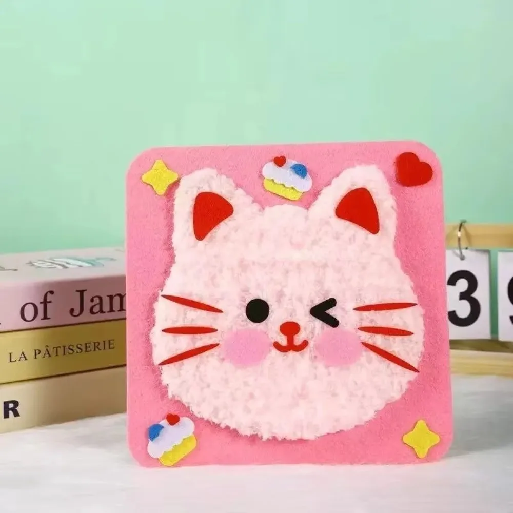 Sewing Needle and Thread Painting DIY Embroidery Set Animal with Sticker Educational Children's Hand Puppet Making