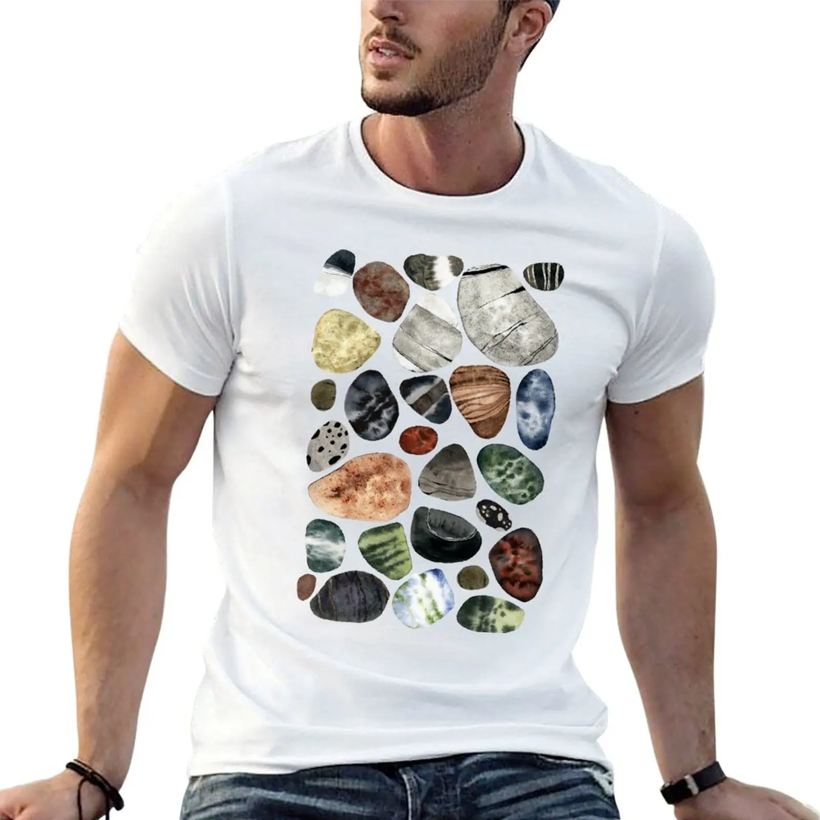 Stacked beach pebbles T-Shirt Man t-shirt topping men graphic t shirts