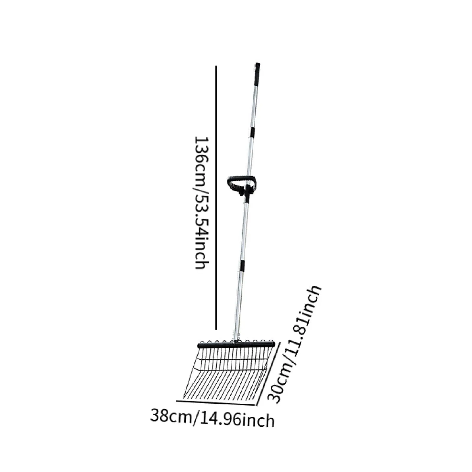 Garden Leaves Rake Lightweight Portable Good Helper Sturdy Adjustable Handle