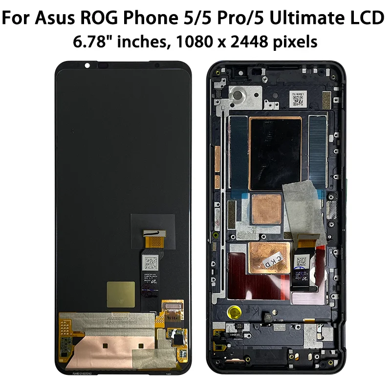 Pantalla LCD AMOLED de 6,78 pulgadas para Asus ROG 5 Phone 5 Pro ZS673KS, montaje de digitalizador con pantalla táctil para teléfono ROG 5 Ultimate