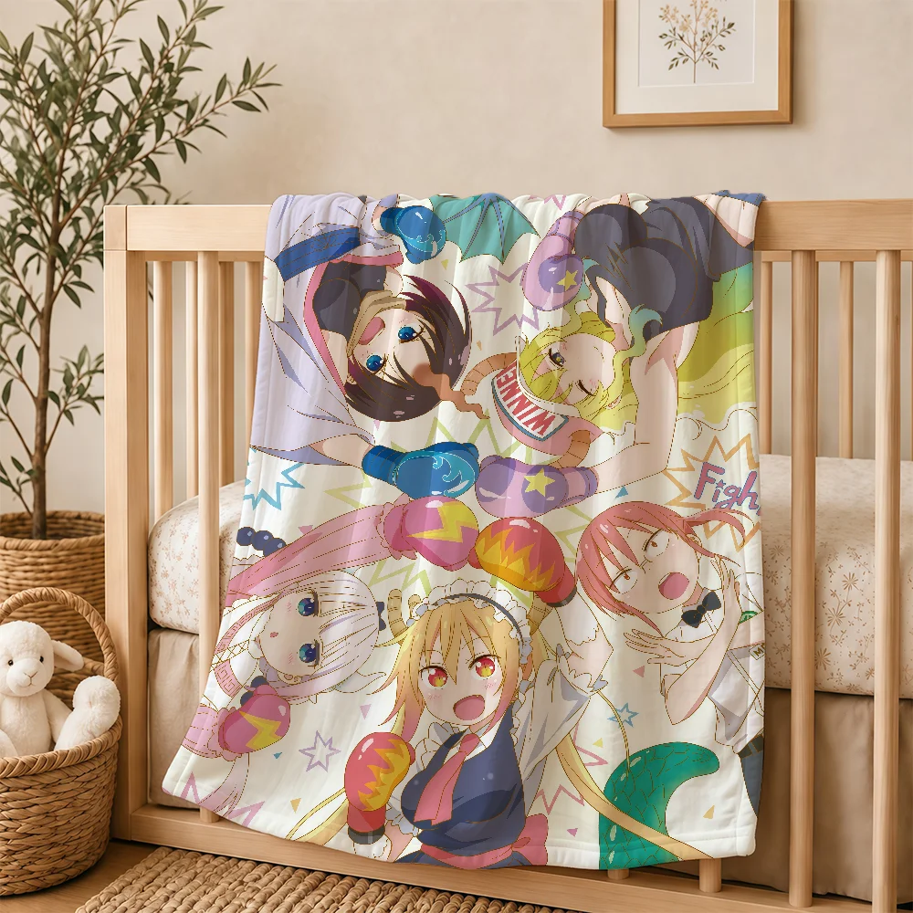 Anime Miss K-Kobayashis Dragon Maid Blanket For Soft Warm Knee For Bedroom Living Room Bed Sofa Camping Picnic Office Gift Throw