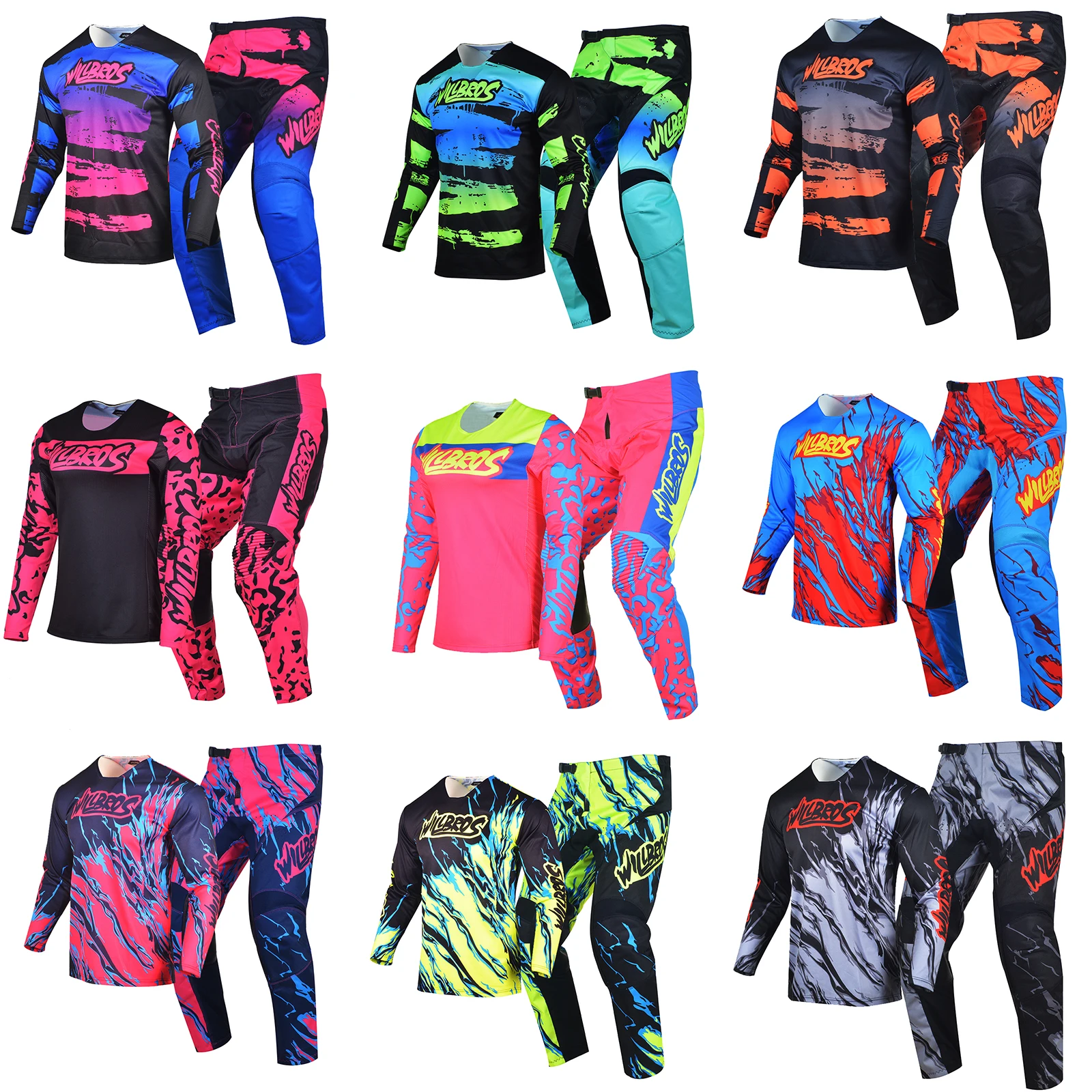 

Willbros MX Jersey Pant Combo Kila Motocross Motorcycle Dirt Bike Downhill DH ATV UTV MTB Gear Set