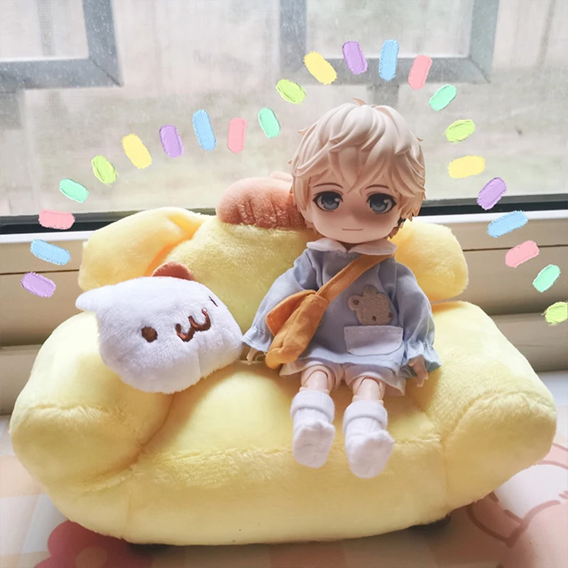 Mini Kuromi Cinnamoroll Doll Sofa Kawaii Stitch Kitty Melody Pompom Purin Stuffed Toys Desktop Decoration Plush Toys Cute Gift