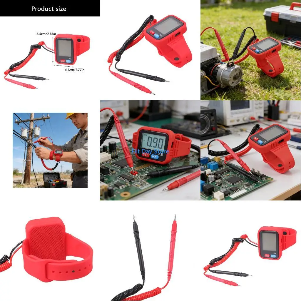 F92C Auto Ranging Digital Wristband Multimeter NCV Detectors Large Screen