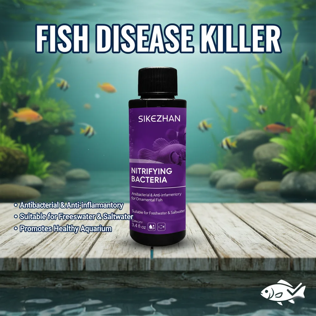 علاج أمراض السمك من سيكيزان والبكتيريا المرطبة |   علاج حوض السمك المضاد للالتهابات للمياه العذبة/المياه المالحة مع ماصة 2 مل