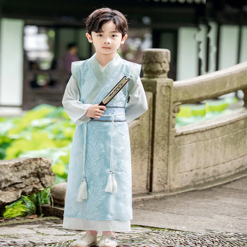 Costume Hanfu Traditionnel de Culture Alberoise pour Bébé Garçon, Tenue de Cosplay de Style Tang Prairie pour Photographie d'Enfant