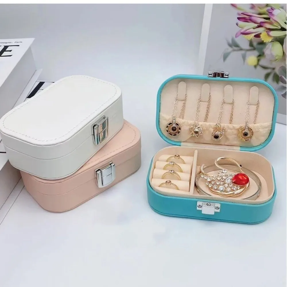 Macaron Color Jewelry Storage Box Dustproof Mini Size Jewelry Storage Case Snap Button Jewelry Display Plate