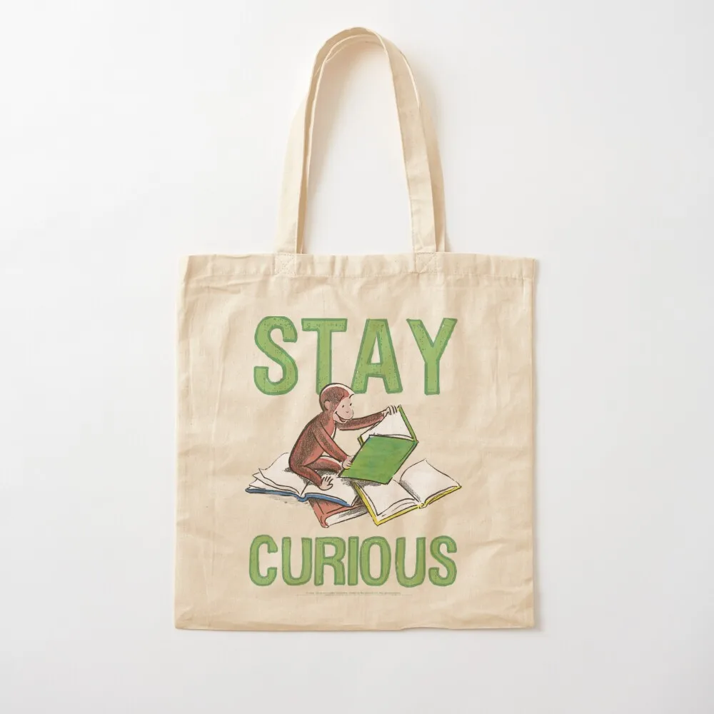 

Curious George Stay Curious Reading Portrait. Tote Bag custom bags Lady bags Shopper handbag Canvas Tote Bag