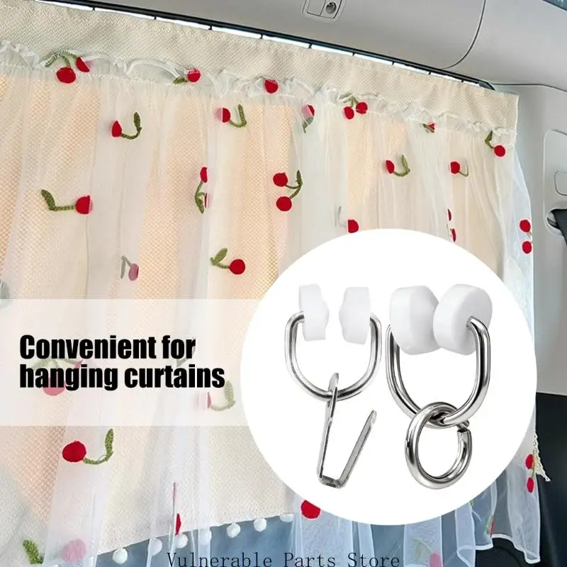 D0UC Metal Nylon Motorhome Caravans Window Hooks Noise Reducing Tool Installation For Multiple Curtain Track Systems 50pcs