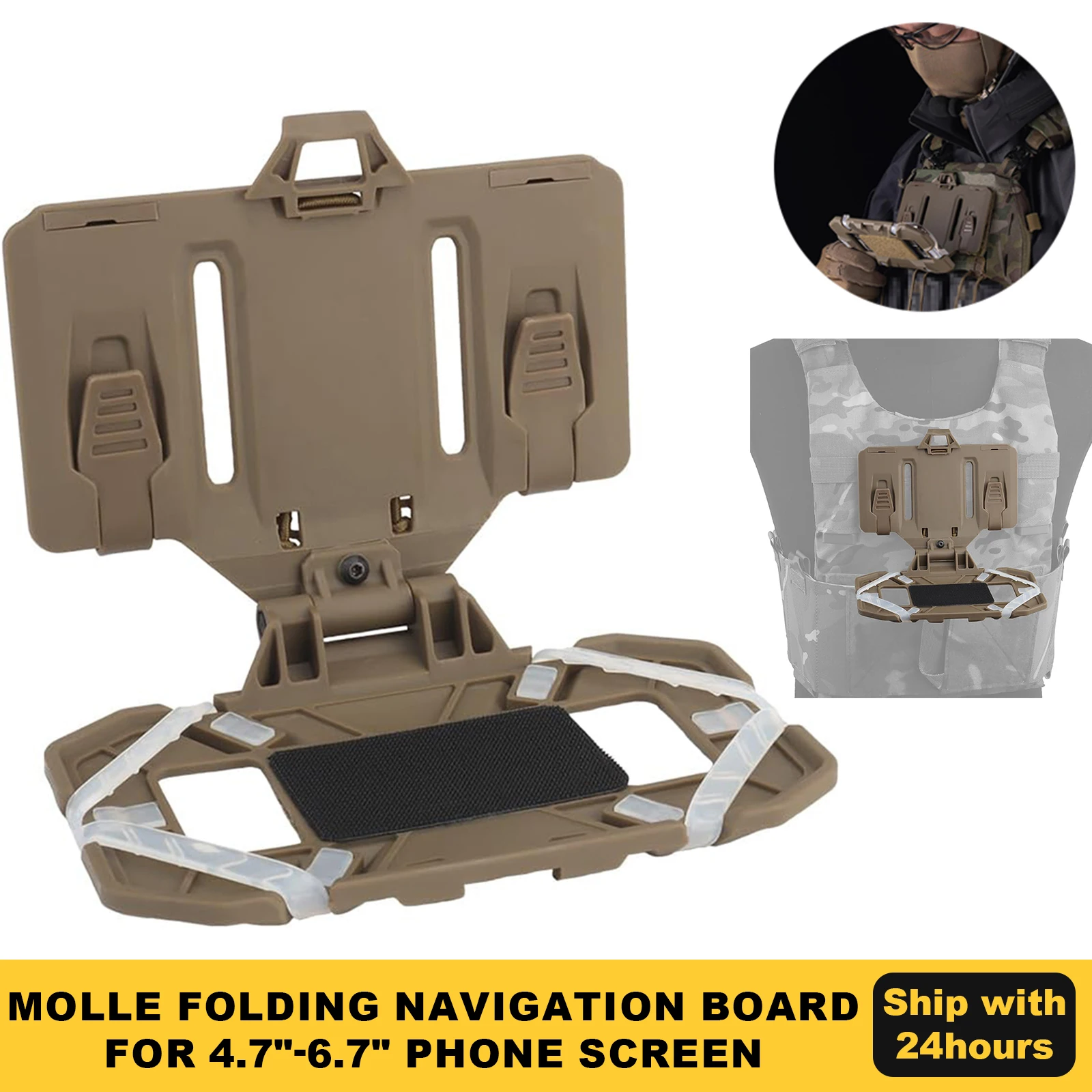 NEW Tactical MOLLE Folding Navigation Board Hunting Map Case Admin Panel Mobile Phone Holder Carrier Airsoft Vest Equipment
