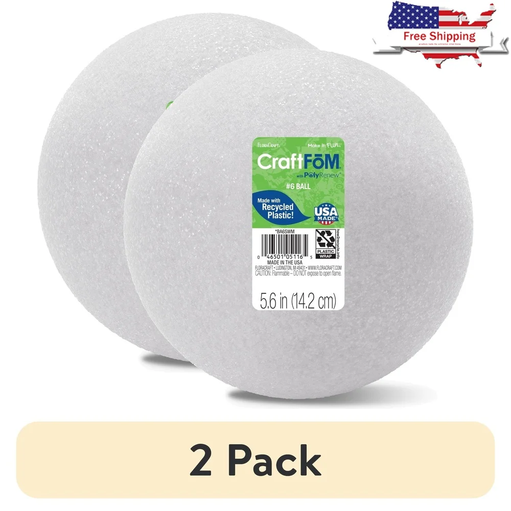 2 แพ็ค 5.6 นิ้วลูกบอลโฟมหัตถกรรมน้ำหนักเบาโครงการห้องเรียนตกแต่งงานปาร์ตี้ตามฤดูกาลแสดงในร่มกลางแจ้ง