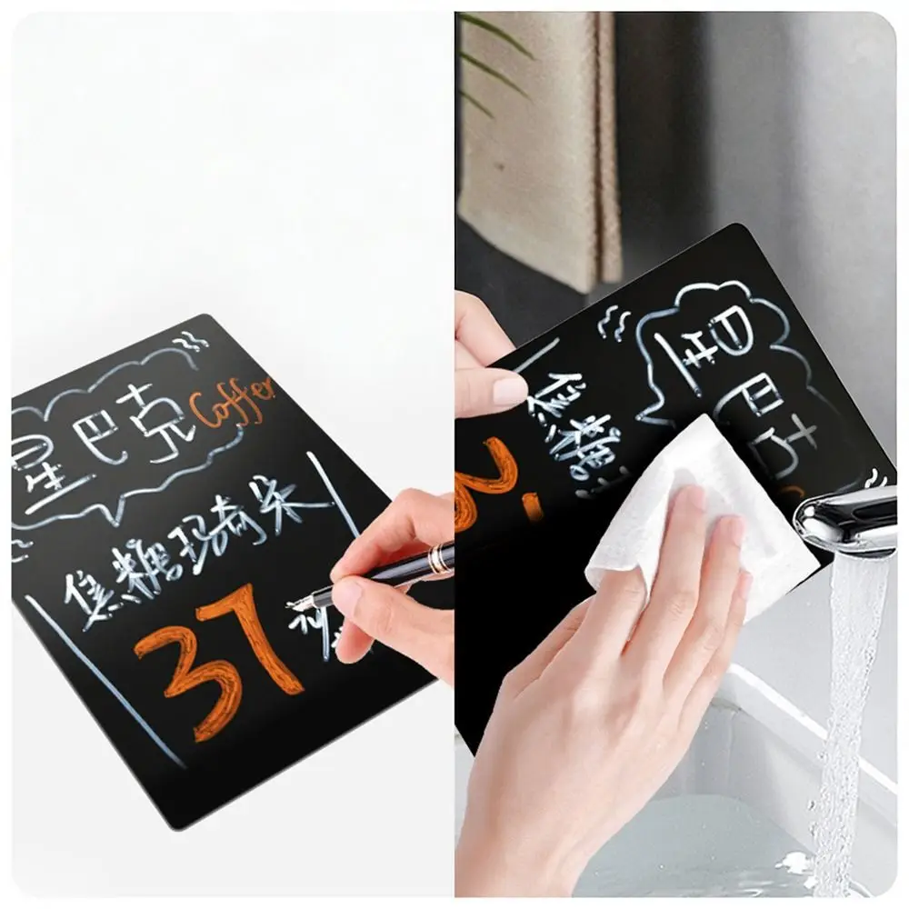 Acrylic Desktop Message Board DIY Vertical Advertising Display Board with Metal Bracket Drawing Board