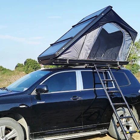 RTS Hot Sale Rooftop Tent Rugged Shell Triangle Aluminum Roof Top Tent Hard Shell Custom