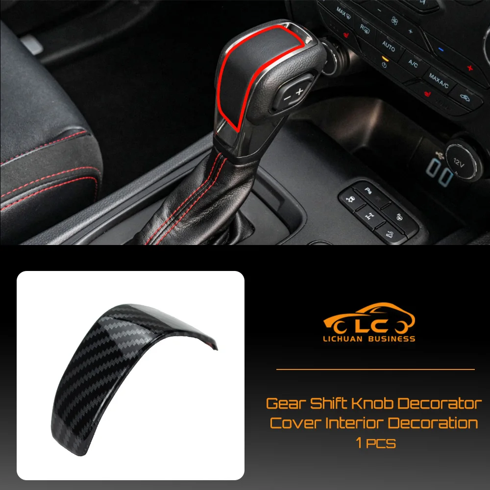 

1pcs Gear Shift Knob Decorator Cover ABS Carbon Fiber Color Interior Decoration for Ford Ranger Everest 2019-2021