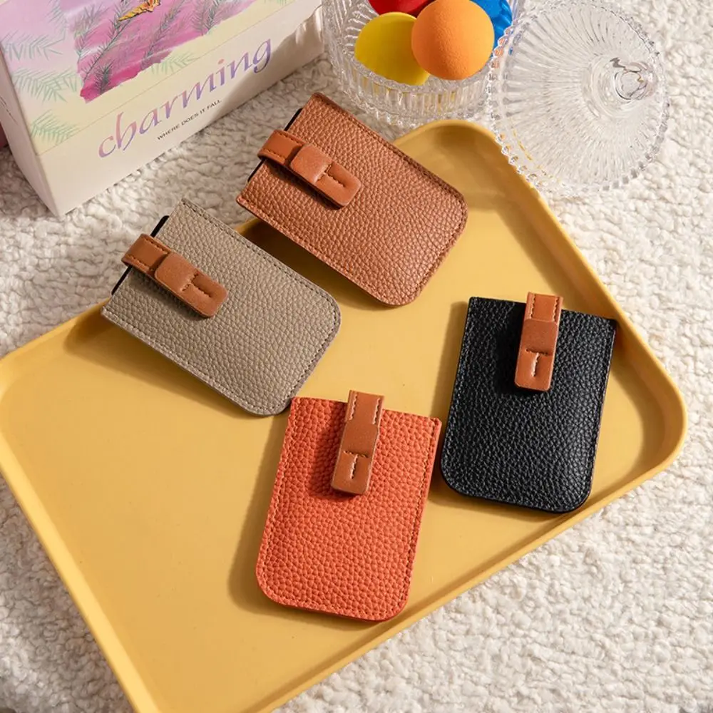 Laminated Concealed Mini Card Bag Slim Pull-out Hasp Multi-Slot PU Leather Purses Cardholder Money Clip Women