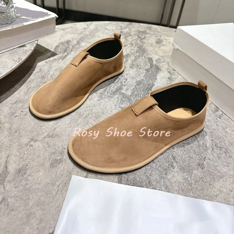 

Concise Round Toe Handmade Soft Sole Loafers Versatile Fashion Slip On Flat Everyday Casual Shoes Spring Autumn Walking Mules