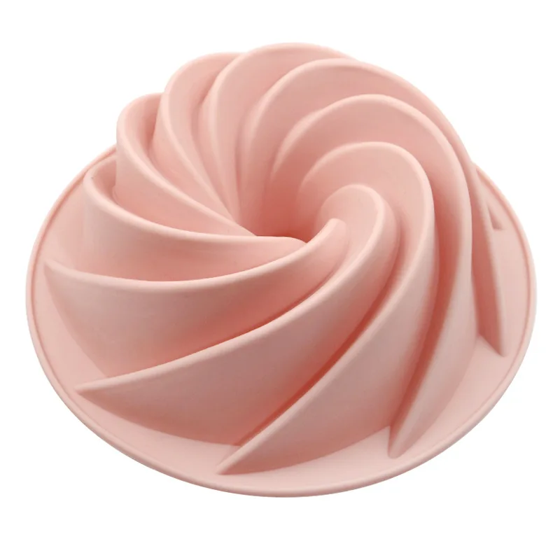 Wholesale Single Swirl Silicone Cake Mold, High-temperature Resistant Baking Pan, Large Bread Mould 1356