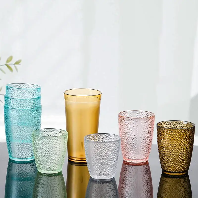 210ml 300ml 360ml Acrylic Glassware Stackable Transparent for Daily Use Office