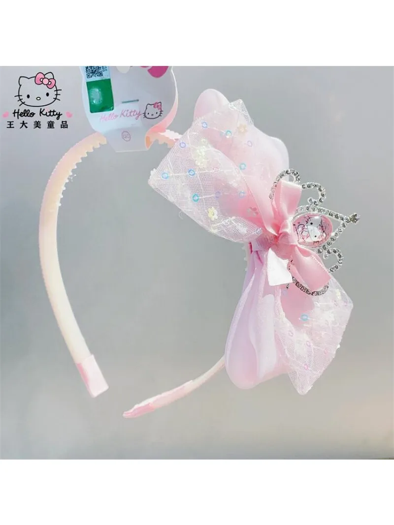 Hello Kitty Hairclips Kawaii Hair Accessories Sanrio Baby Girl Bows Hair Clip Headbands Ties Fashion Hairties Toddler Girl Fall