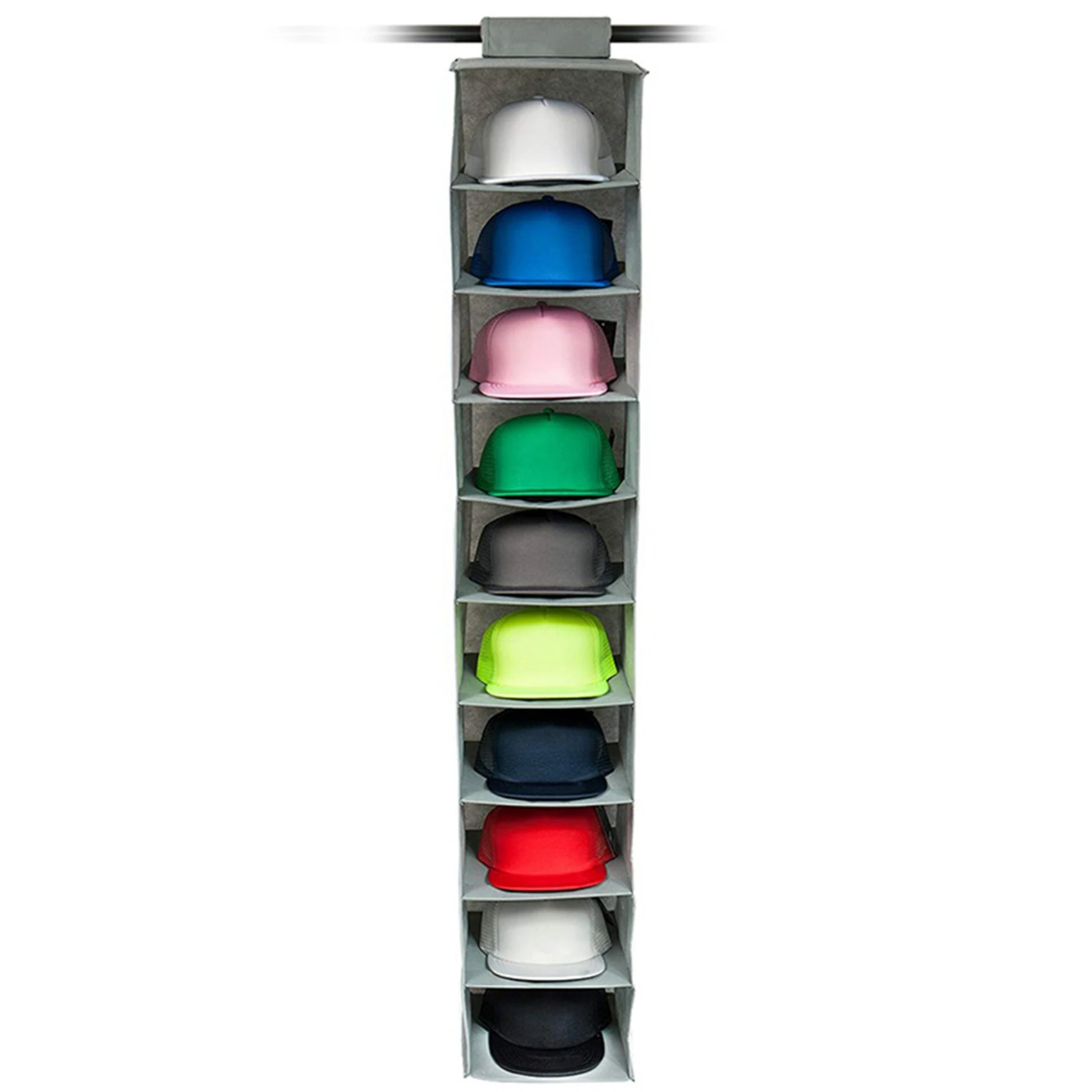AC23-Hat Rack 10 أرفف خزانة معلقة منظم القبعة لتخزين القبعات - حماية قبعاتك وحفظها في حالة كبيرة (3 عبوات)