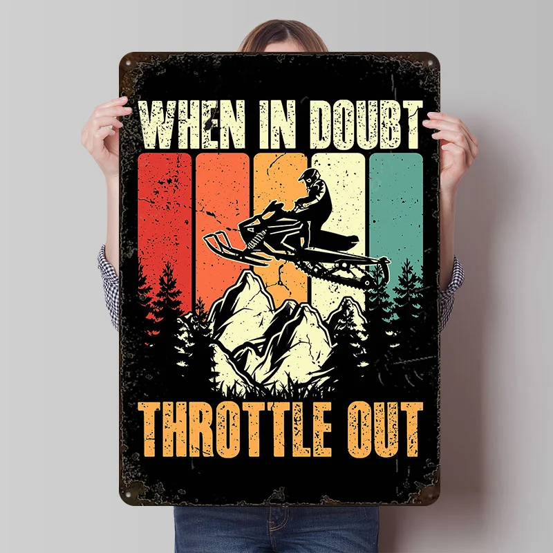 Snowmobile Vintage Design Printing Poster Customized Retro Wall Art Vintage Metal Signs for Mancave Bedroom Decoration Gaming