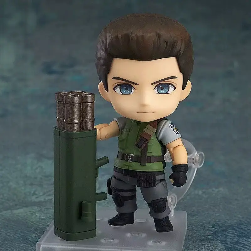 #681 Resident Evil Chris Redfield Movable Q Figure With Swap Faces Desktop Ornament Game Collectible Toy Gift Horror Game fans
