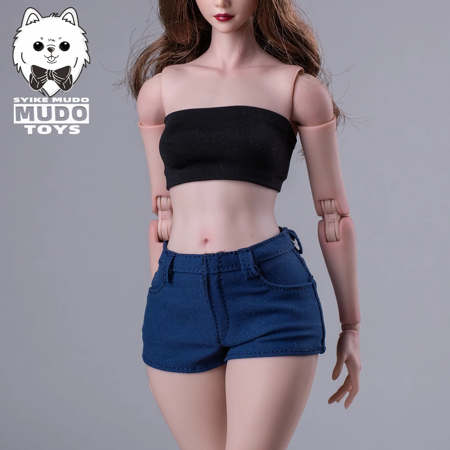 ชุดกางเกงขาสั้นผู้หญิงแบบยืดได้ CTC-005 ขนาด 1/6 สำหรับตุ๊กตาแอคชั่นฟิกเกอร์ขนาด 12 นิ้ว รุ่น AT202 AT203