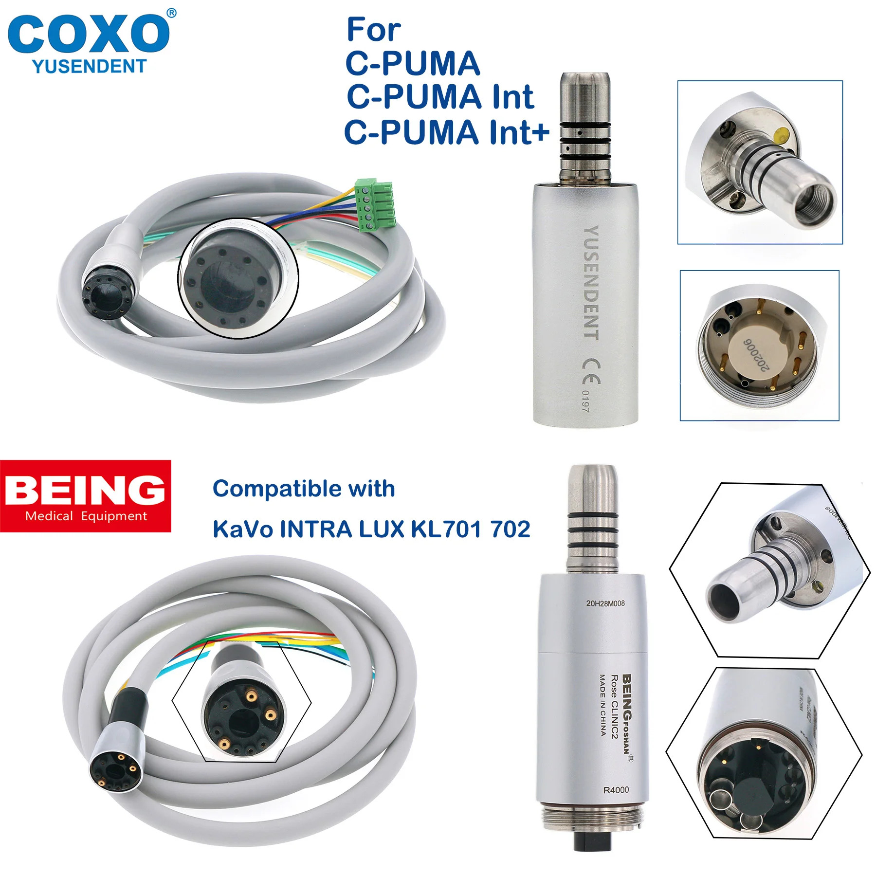 COXO Dental Electric LED Motor Electric Connector tube For BEING KAVO INTRA LUX KL701 702 COXO C-PUMAC/C-PUMA Int/C-PUMA Int+