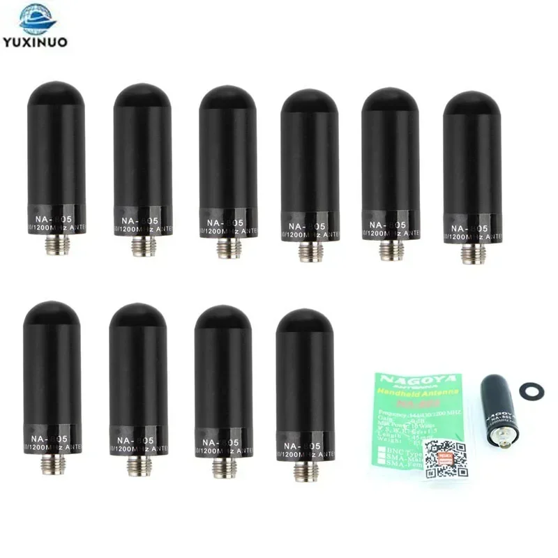 10PCS NAGOYA NA-805 SMA-Female/Male/BNC UHF VHF Dual Band Mini Thumb Antenna NA805 For Yaesu ICOM Wouxun Kenwood Baofeng Radio