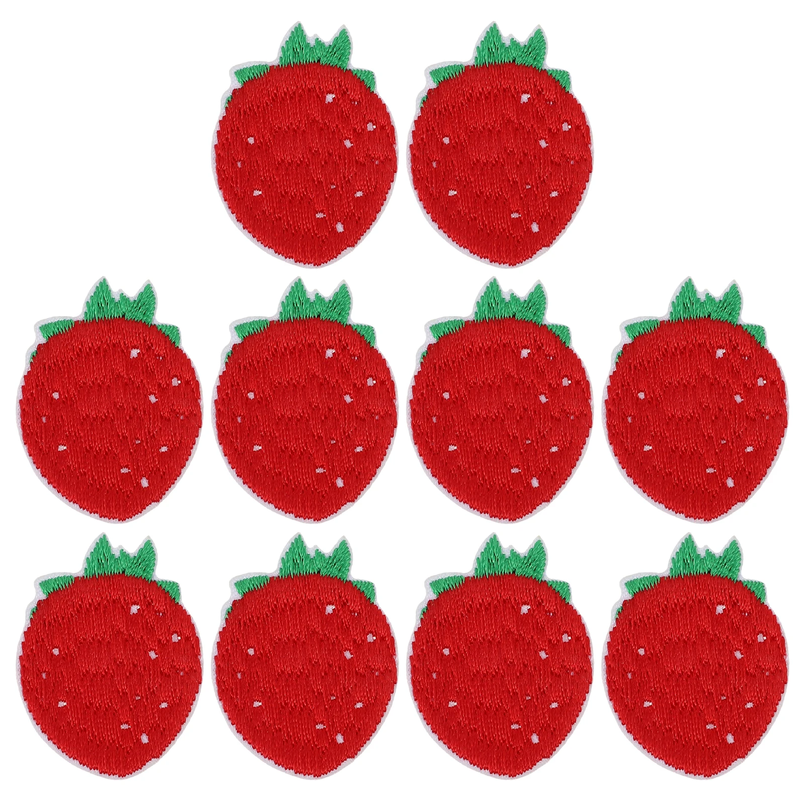 

10 Pcs Strawberry Appliques Embroidery Patches DIY Sewing Repair Crafts Clothing Accessories Elegant Decorative Stickers
