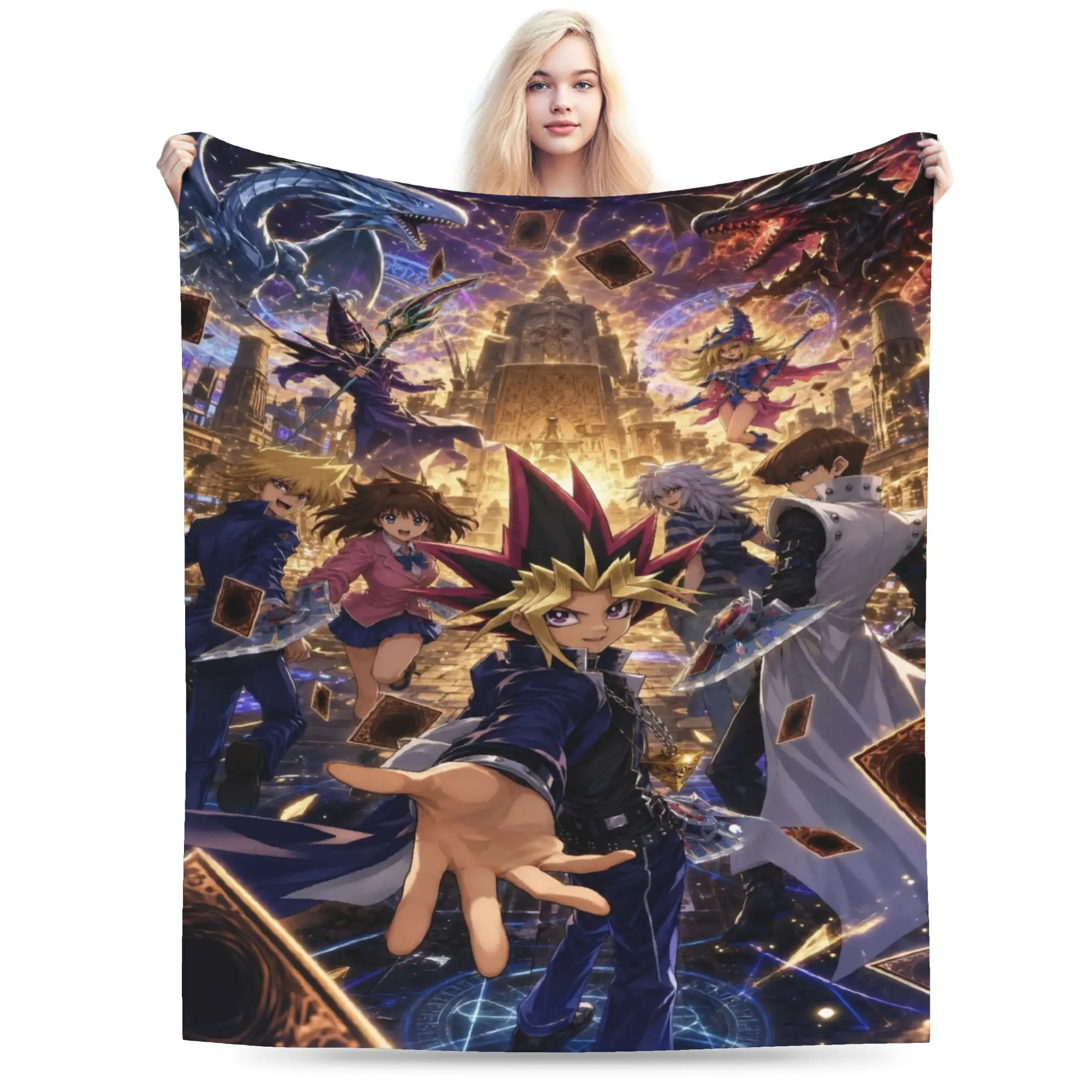 Yu-Gi-Oh  Print Blanket For Men Women Super Soft Cozy  Throw Blankets for Bed 50x60 Inches Multi-size