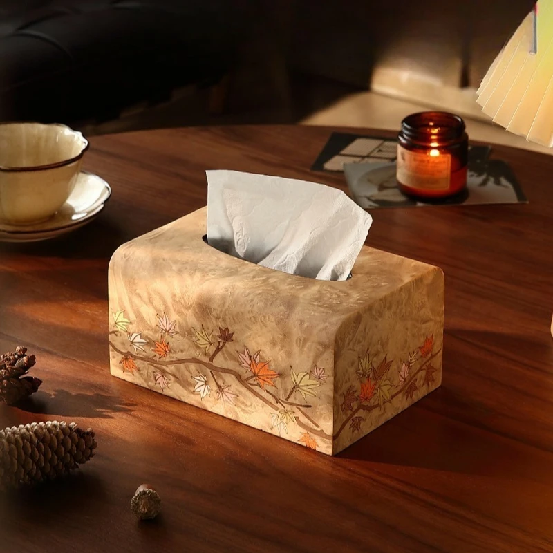

tissue box, paper box, wooden ash wood, solid wood parquet decoration, desktop gift, high-end retro
