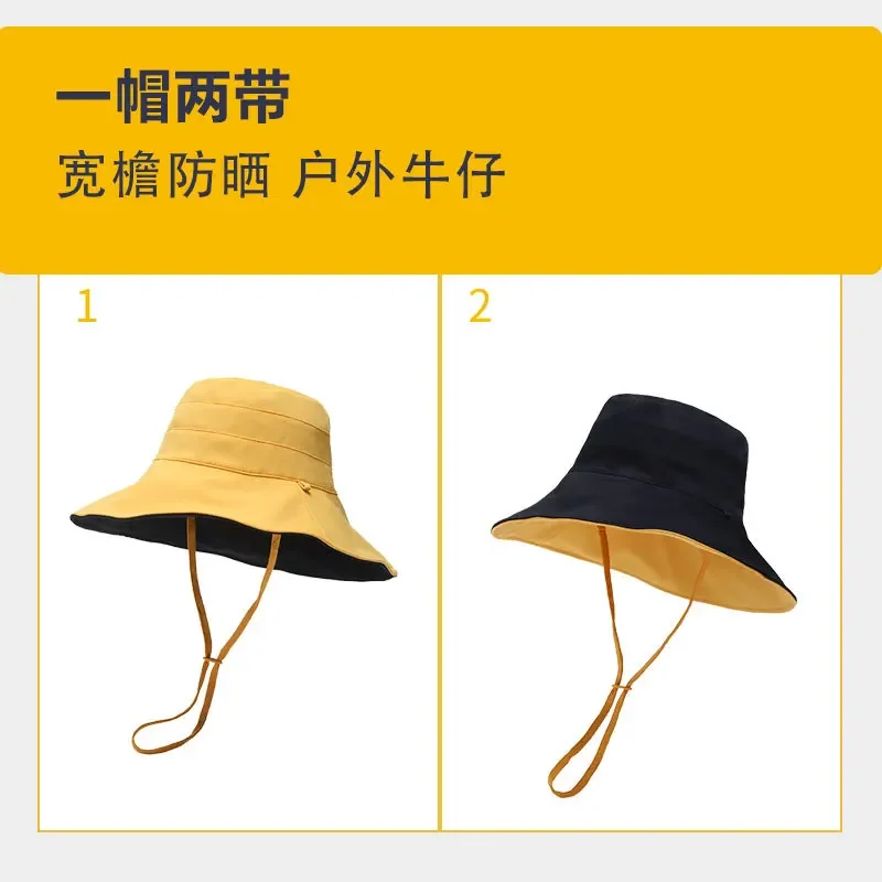 Reversible Ice Silk Bucket Hat, Korean Japanese Style Foldable UV Protection Sun Hat, Versatile Casual Summer Hat for Women