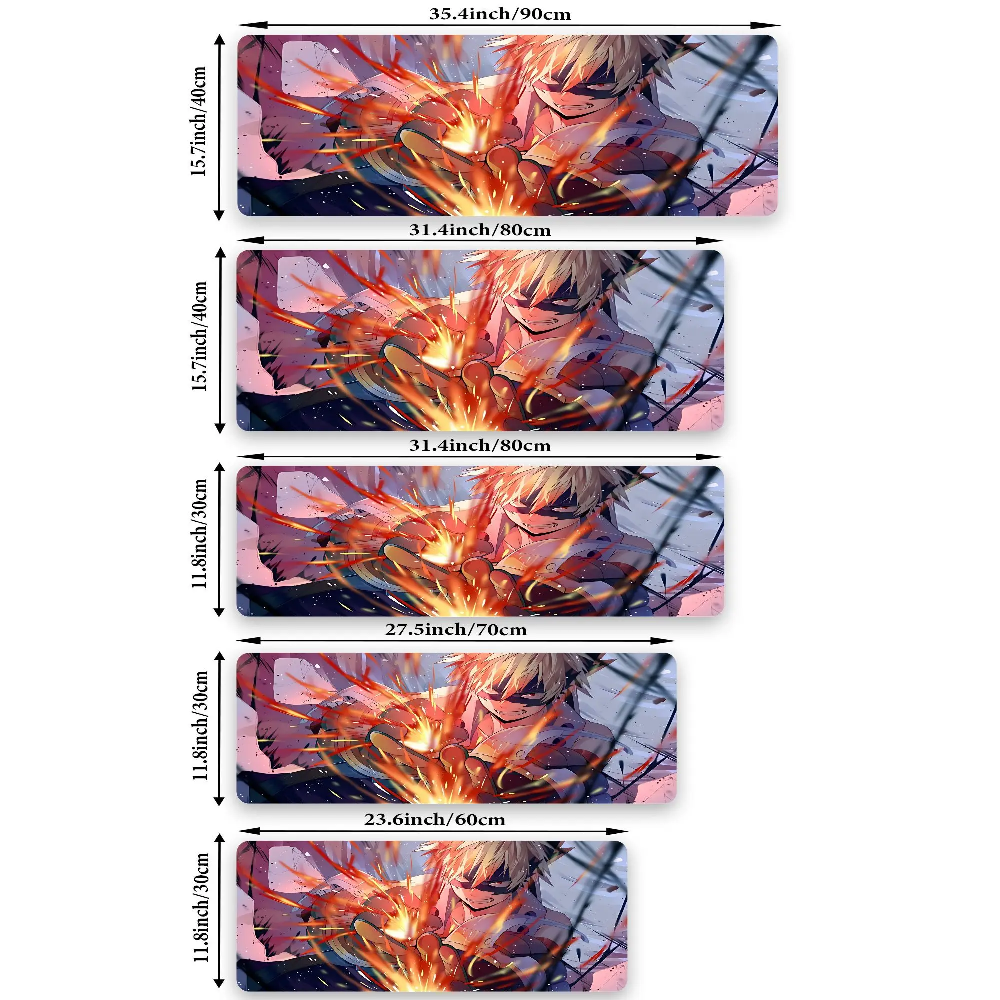 لوحة ماوس قماشية كبيرة جدًا مستوحاة من Katsuki Bakugou، مناسبة لجميع سيناريوهات المكاتب والألعاب مع قاعدة مطاطية ذات مقاس ثابت #2