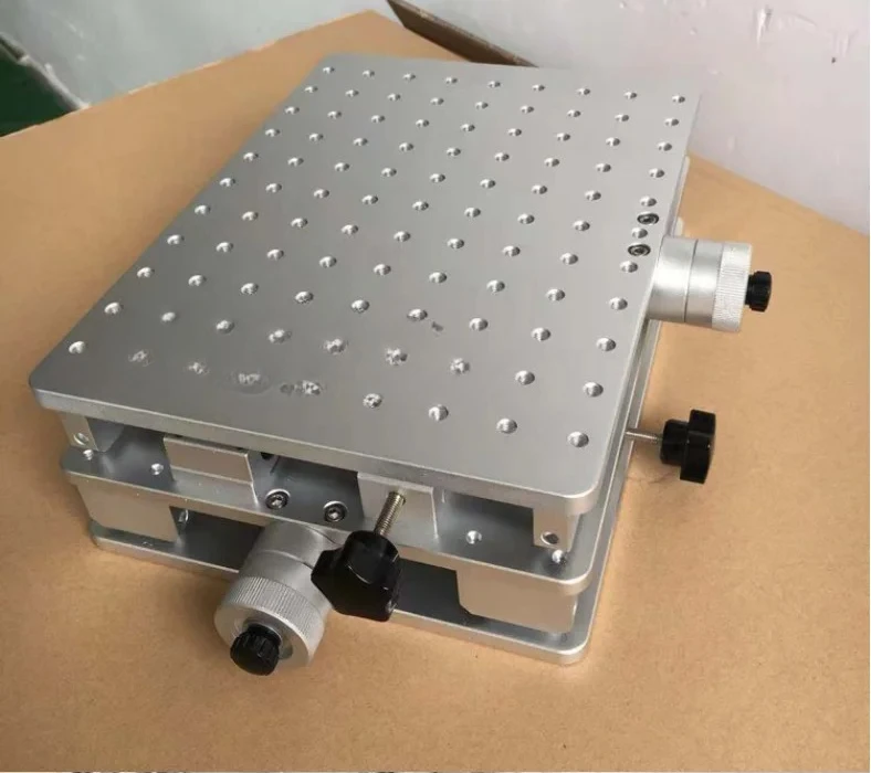 2 Axis Moving Table Portable Cabinet Case Welding XY Table For Laser Marking Engraving Machine Optical Experiment 300x220x90MM