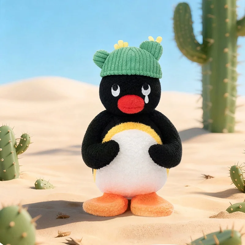 Echte Pinguin Pingu Blume Sprache Serie Plüsch Anhänger Niedlichen Schlüsselbund Pinguin Windspiel Blume Plüsch Puppe Anhänger Spielzeug Mädchen