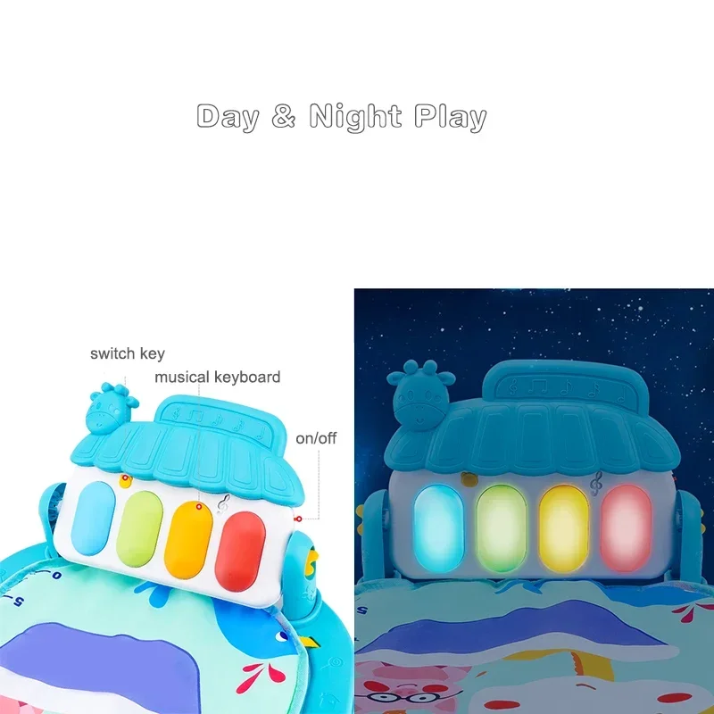 2024 New Hot Selling Baby Toys Music Pedal Piano 0-1 Year Old Newborn Piano Game Pad Christmas Gift Mother and Child Supplies