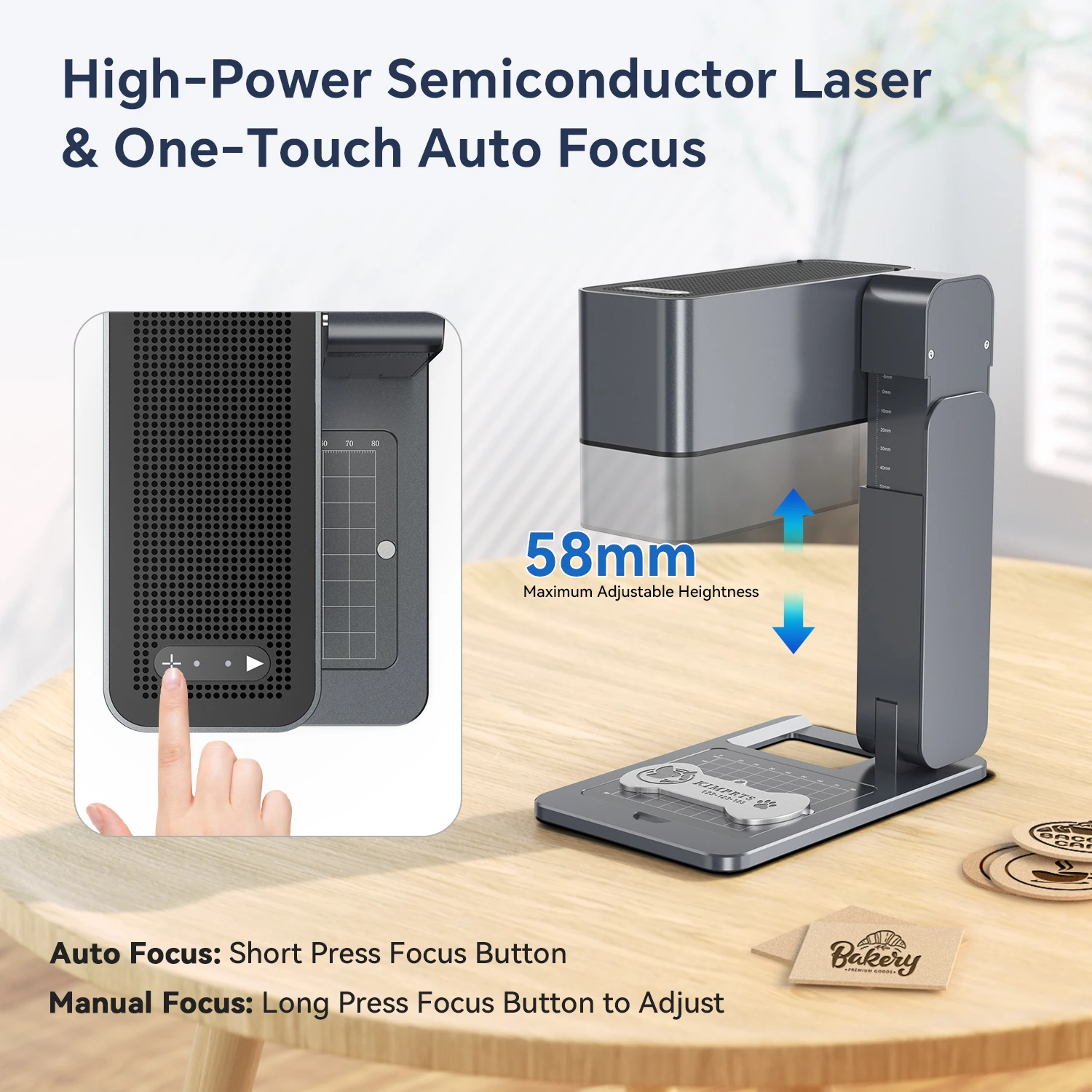 CAVERJOY Z3 Portable Laser Engraver Personalized 5W Wood Acrylic Cloth Ceramic Leather Autofocus DIY Laser Engraving Machine