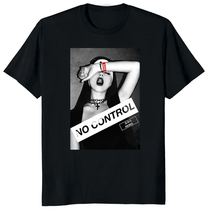 Nun Nonne Religieuse Pin Up Church of Satan Anton Lavey Satanic Occult Goth Gothic Tees Hentai Girls Tops