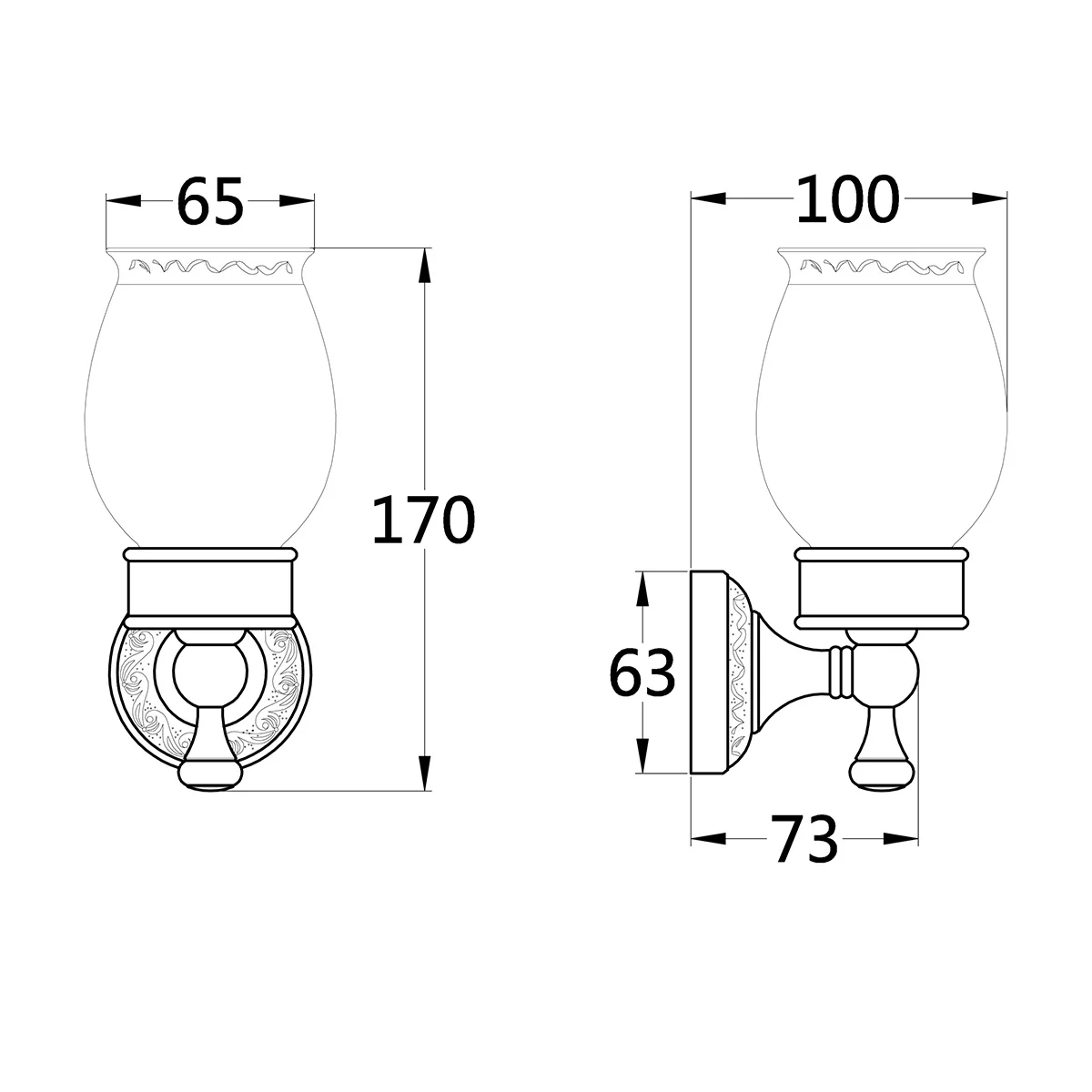 

Copper Single Cup Toothbrush Holder Wall Mounted Ceramic Tumbler Rack Bathroom Organizer Rust Free Lightweight
