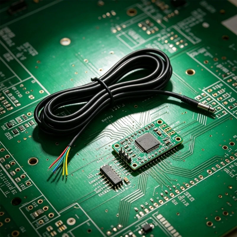 SHTC3 Temperature and Humidity Measurement Cable Probe Wire with Data Output, Integrated Measurement Head and Four Bare D2RC